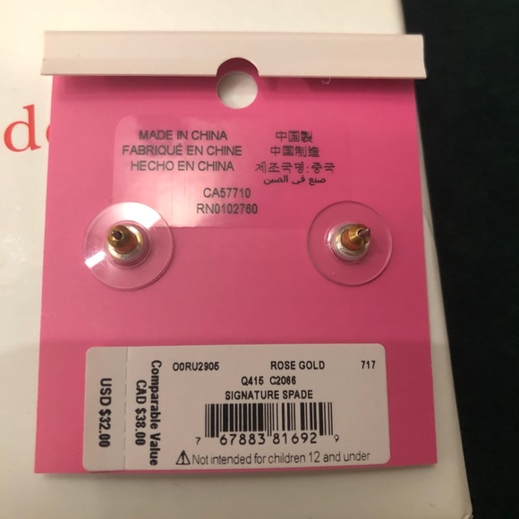 SOLD 🎉 NWT Kate Spade ♠️ Rose Gold Signature Earrings. - Picture 3 of 3